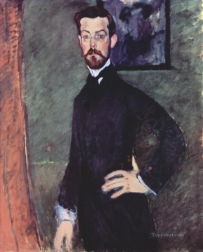  1909 Pintura - retrato de paul alexander sobre fondo verde 1909 Amedeo Modigliani